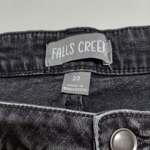 Falls Creek Women's Plus Size Black Stone Wash Mid-Rise Straight Leg Jeans - Picture 4 of 5